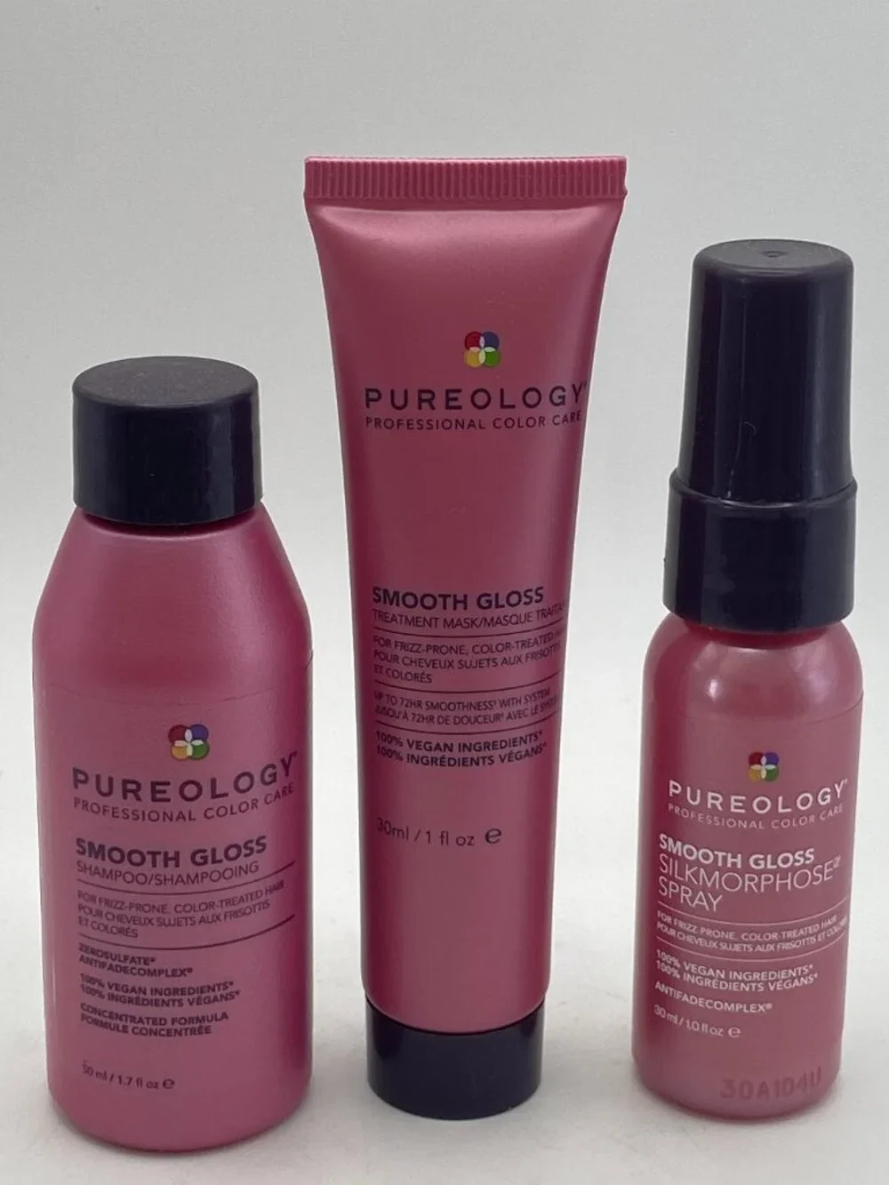 Pureology Smooth Gloss Travel Trio – Shampoo, Mask & Silkmorphose Spray